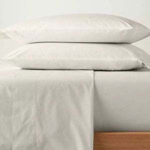 NEW Casaluna Full Size Washed Supima Cotton Flat Sheet & 2 Pillowcases